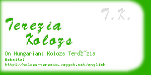 terezia kolozs business card